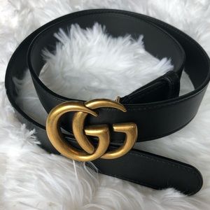 Gucci GG black leather belt